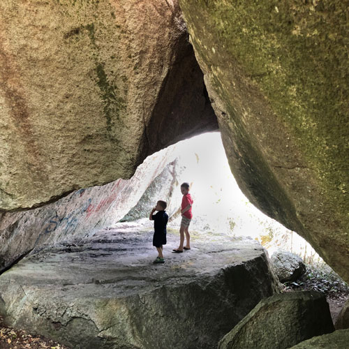 Donnellys Castle cave with kids